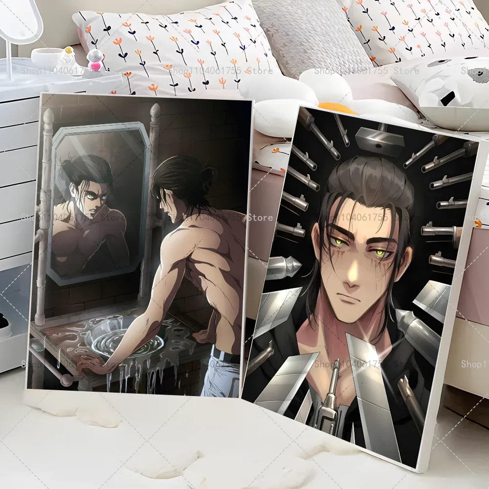 Attack on Titan Eren Yeager Anime Poster – Waterproof Wall Sticker Anime Wall Poster Axl