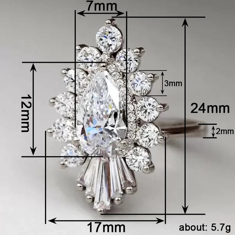 Huitan Women's Cubic Zirconia Ring – Elegant Wedding Band Fashion Ring Axl