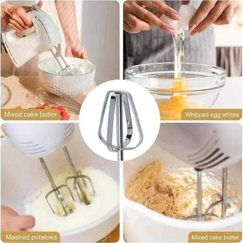 Stainless Steel Egg Beater Stirring Hooks & Kneading Sticks Set Egg Beater Attachments Axl