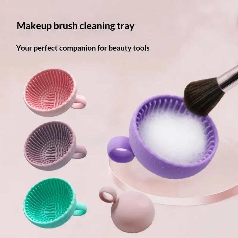 Silicone Makeup Brush Cleaner Bowl – Non-Slip Scrubber Makeup Brush Cleaner Axl
