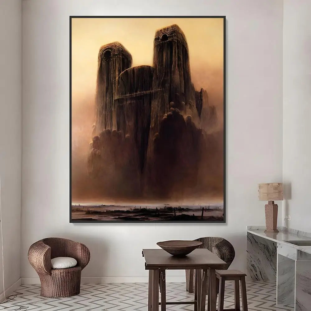 Zdzisław Beksiński Art Stickers – HD Waterproof Wall Decor Art Wall Stickers Axl White03 15X20cmNoframe