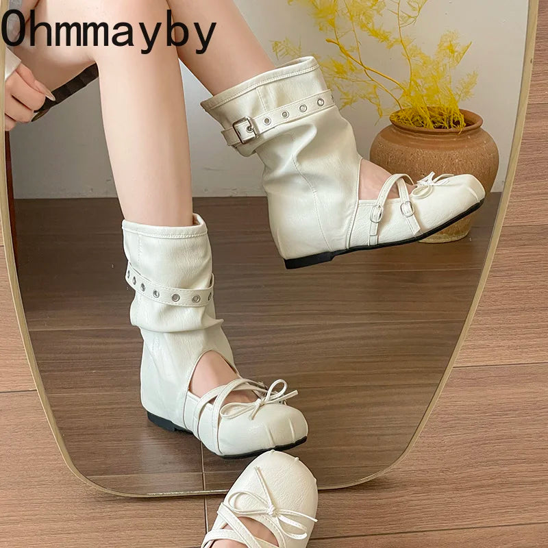 Women's Vintage Hollow Wedge Sandal Boots – Slip-On Western Wedge Sandal Boots Axl