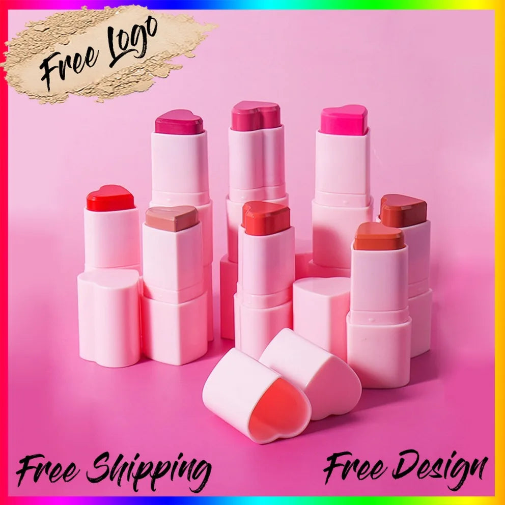 Heart-Shaped 3-in-1 Blush Stick – Vegan Private Label Makeup Blush Stick Axl