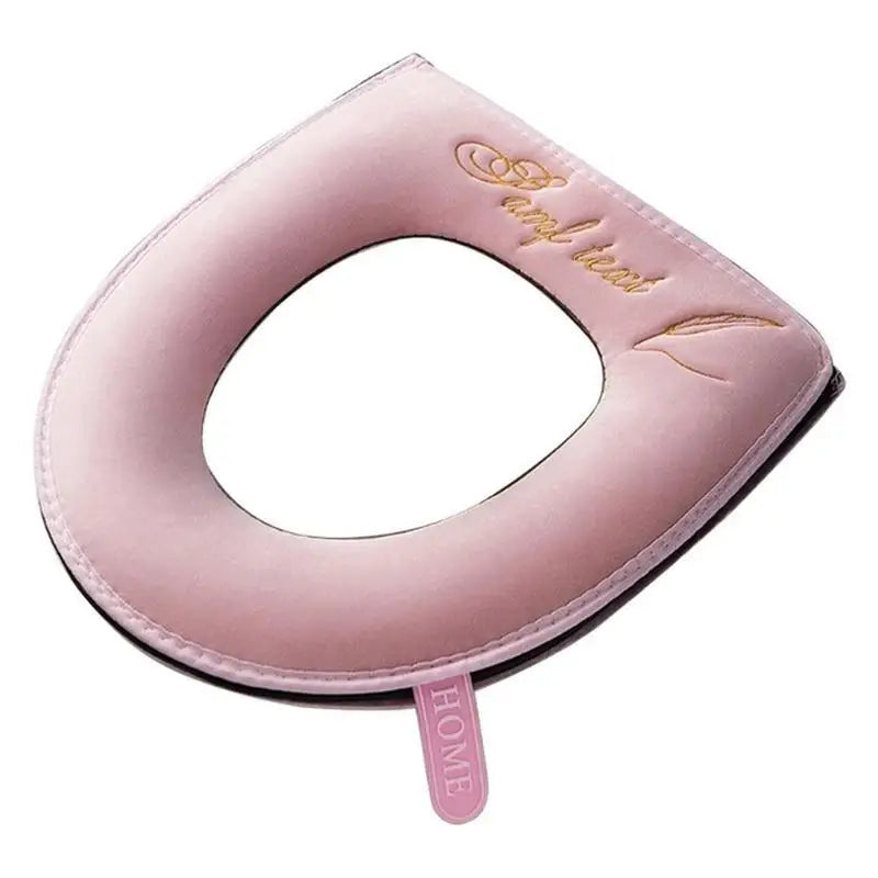 Universal Velvet Toilet Seat Cover – Washable, Zippered & Waterproof Toilet Seat Cover Axl pink