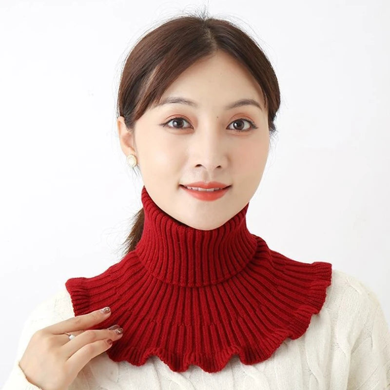 Knitted Detachable Fake Collar – Warm Turtleneck Neck Scarf Detachable Fake Collar Axl