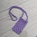 Crochet Crossbody Phone Bag – Woven Hollow-Out Mini Purse Crossbody Phone Bag Axl Purple