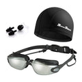 Anti-Fog Adult Swimming Goggles Set – UV Protection & Swim Cap Swimming Goggles Set Axl Black-150 Myopia