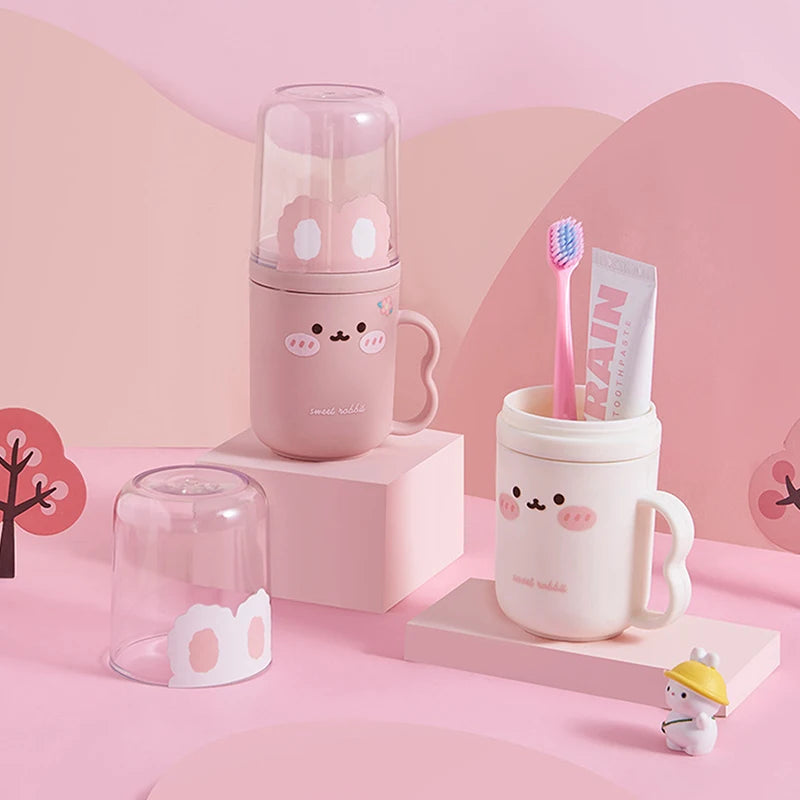 Kids Cartoon Mouthwash Cup & Toothbrush Holder | Travel Set Toothbrush Cup Holder Axl
