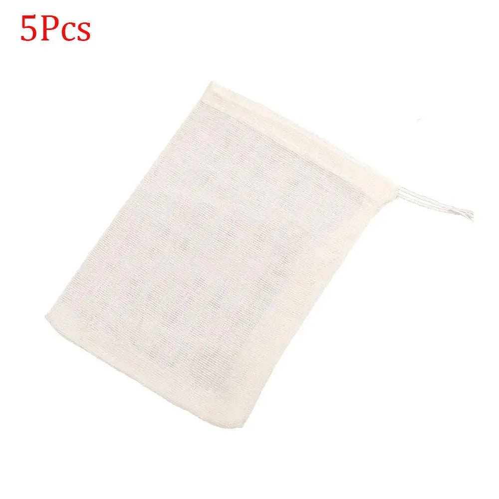 Reusable Muslin Filter Bags – Nut Milk, Tea & Coffee Strainer Muslin Filter Bag Axl 5PCS