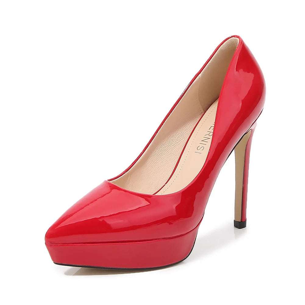 YBQJOO 12CM Stiletto Pointed Toe Pumps | Sizes EU 35–46 Stiletto Pumps Axl Red 46