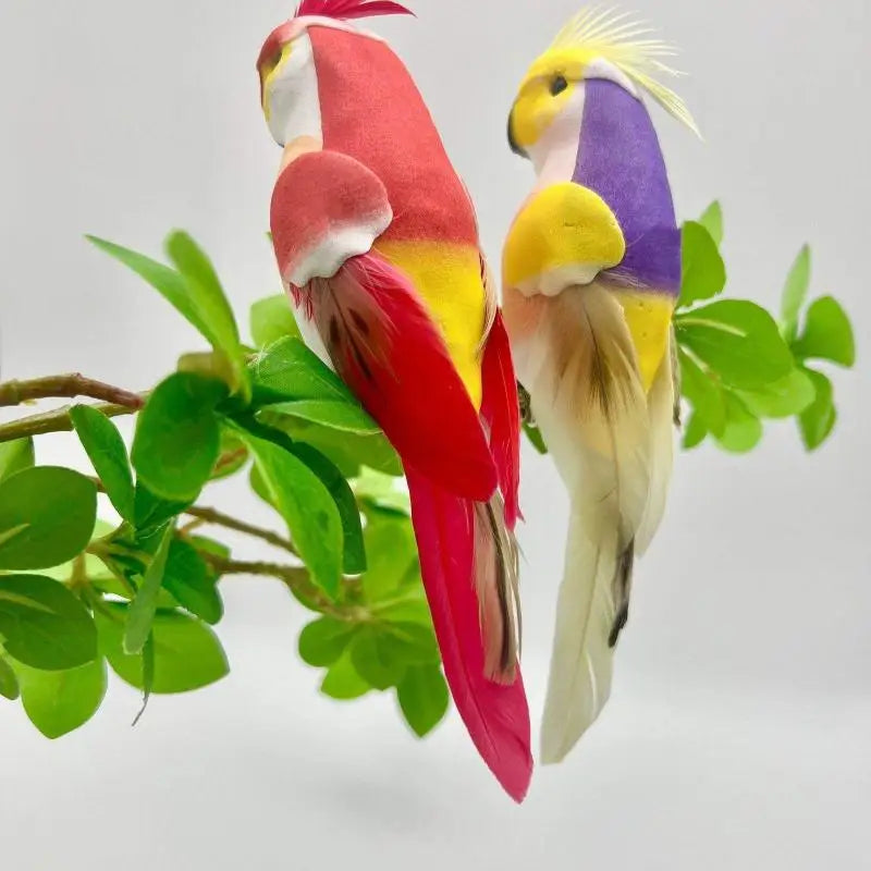 Miniature Parrot Garden Ornament – 15cm Handmade Bird Statue Garden Bird Ornament Axl
