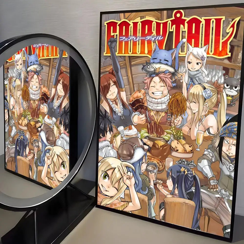 Fairy Tail Anime Poster Self-Adhesive Wall Art Sticker Anime Wall Poster Axl Black1 30X40cmNoframe
