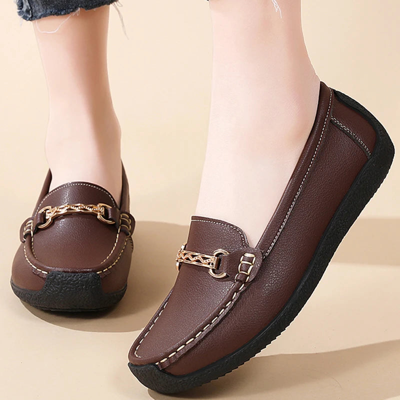 HAJINK Women's Leather Loafers – Low Heel Slip-On Flats Women's Loafers Axl