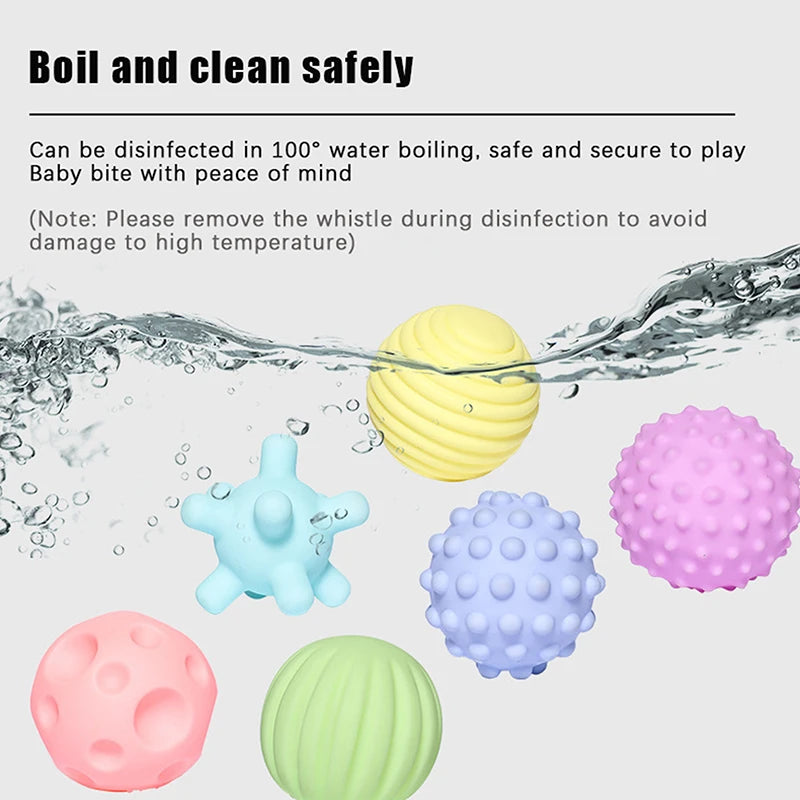 6-Piece Baby Sensory Balls – Textured Infant Rattle Toy Set Baby Sensory Toy Set Axl