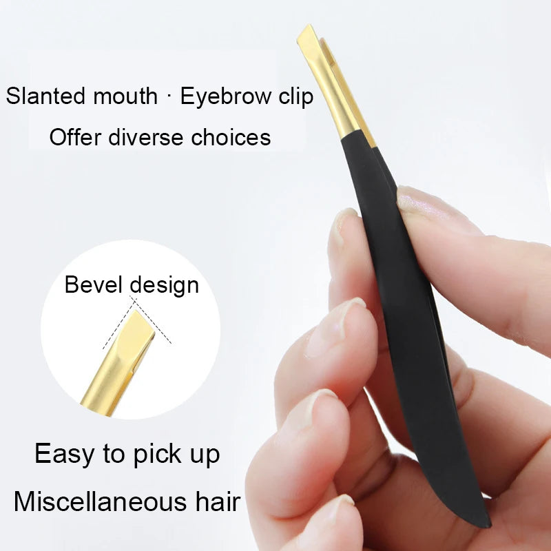 Stainless Steel Slant Tweezers – Eyebrow, Lash & Beard Tool Beauty Tweezers Axl