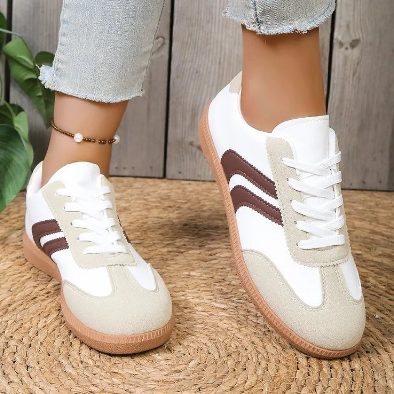 Women's Breathable Flat Sports Shoes – Lace-Up Round Toe Women's Flat Shoes Axl