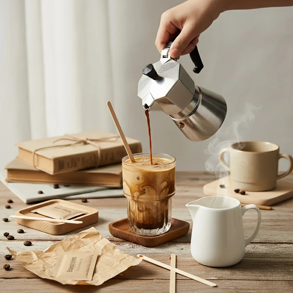 50-Pack Wooden Coffee Stir Sticks – Disposable Drink Stirrers Drink Stirrers Axl
