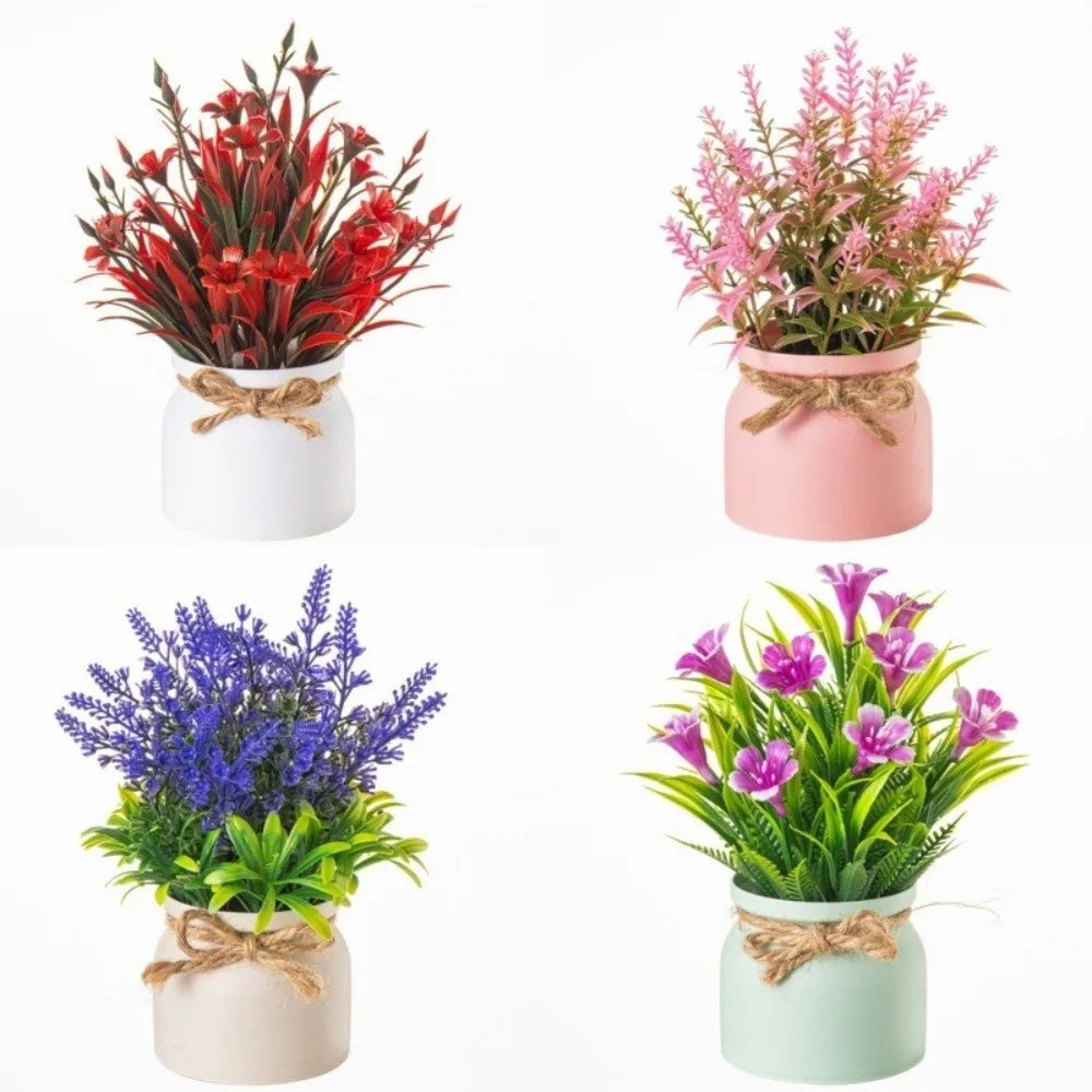 Mini Artificial Potted Flower Bonsai | Fake Plant Table Decor Artificial Potted Plant Axl