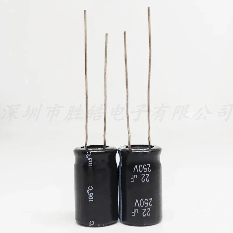 NioCen 250V 22uF Aluminum Electrolytic Capacitor 10x20mm Electrolytic Capacitor Axl