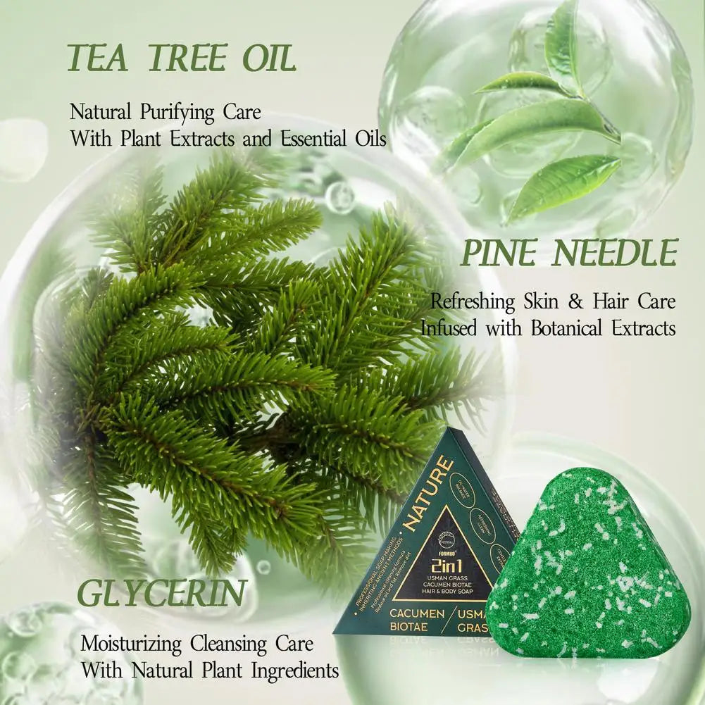 Herbal Shampoo Soap Bar – Platycladus & Grass Root Strengthening Herbal Shampoo Bar Axl