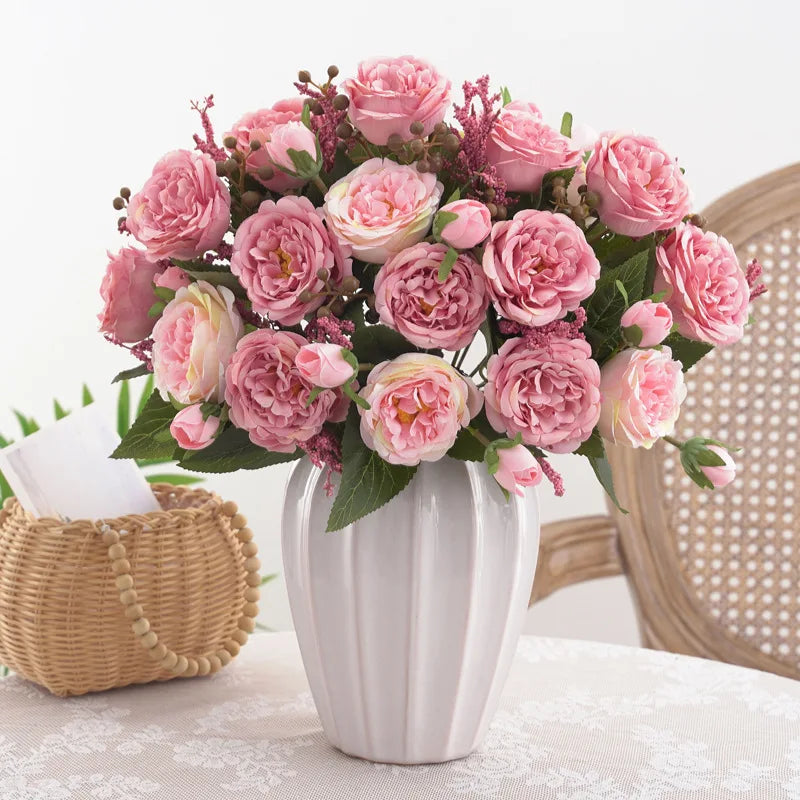 Artificial Silk Peony Rose Bouquet – Wedding & Home Décor Artificial Flower Bouquet Axl