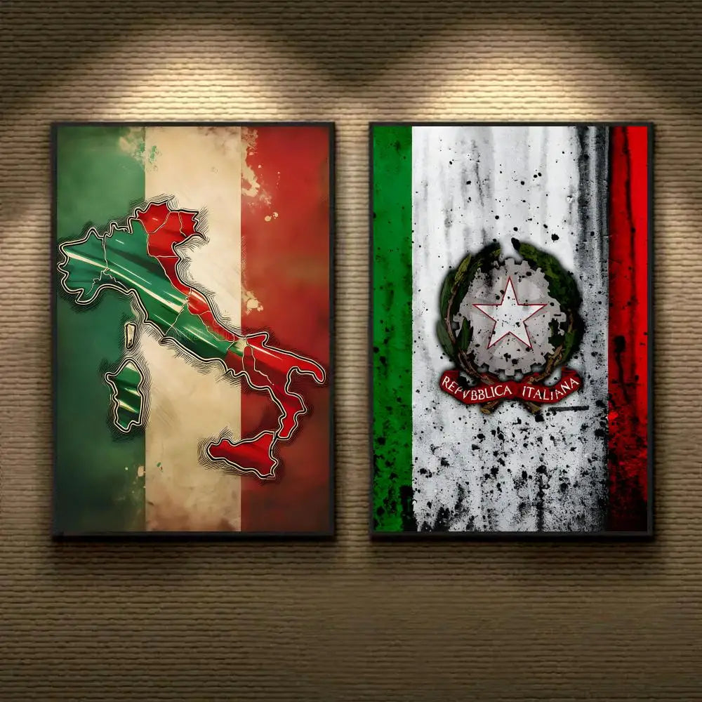 Italy Flag Wall Sticker Poster – HD Print Removable Decal Wall Sticker Decal Axl