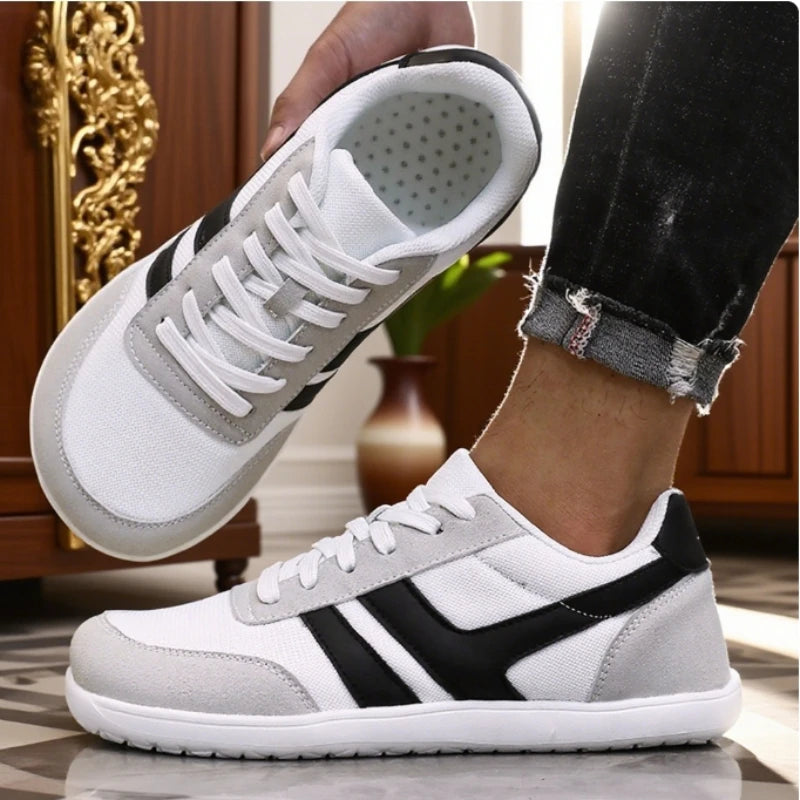ZULIWAGN Barefoot Wide Toe Sneakers – Unisex Walking Shoes Barefoot Sneakers Axl White Black 39