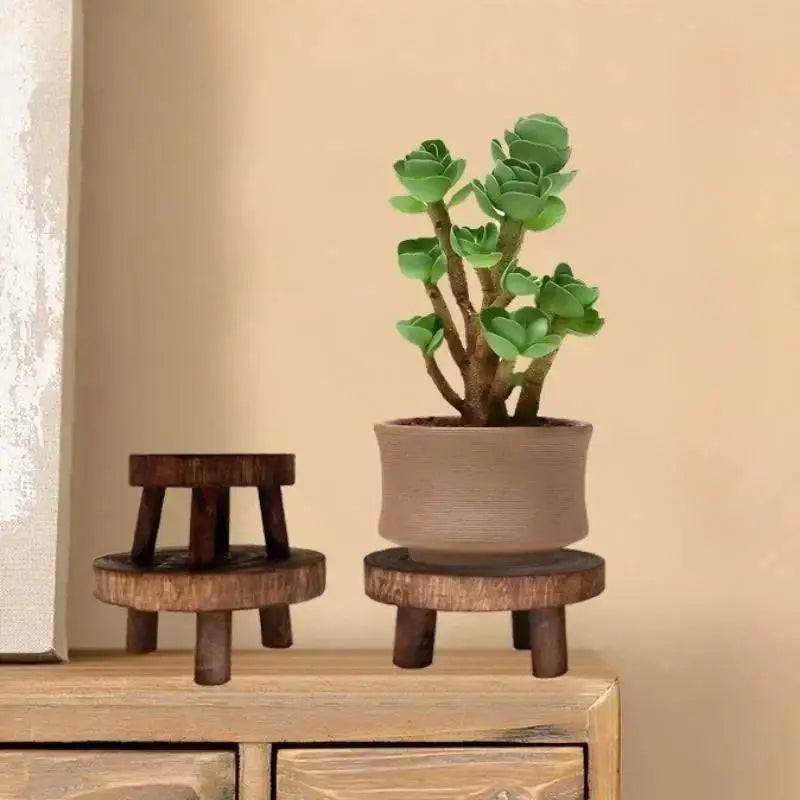 Wooden Plant Stand – Solid Wood Flower Pot Holder S/M/L Wooden Plant Stand Axl