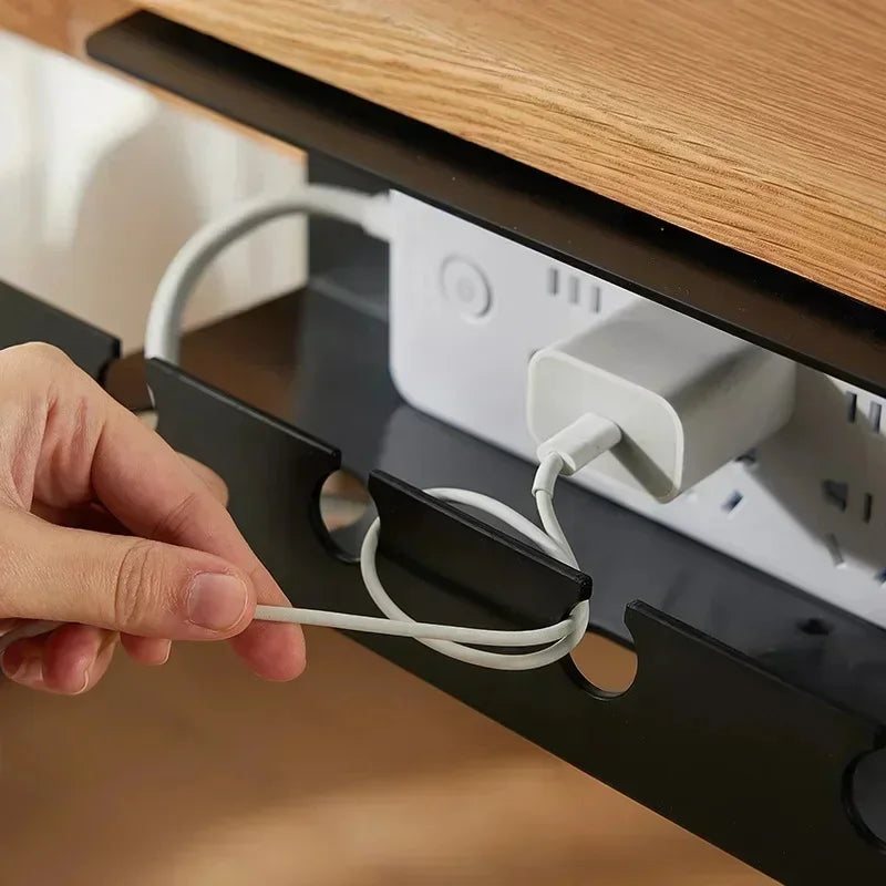 No-Drill Under Desk Cable Tray & Power Strip Organizer Desk Cable Organizer Axl