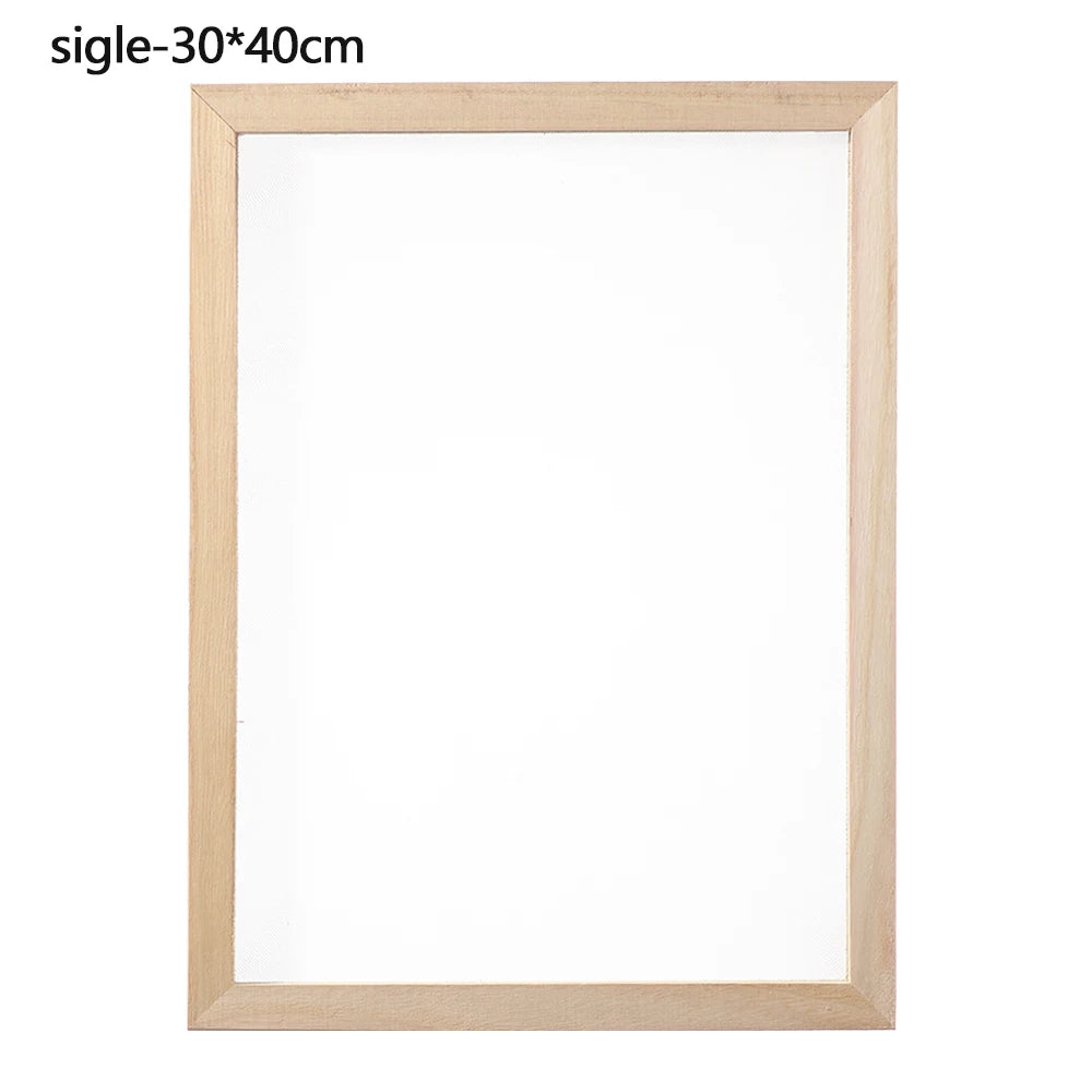 DIY Wood Paper Making Mould Frame – Multi-Size Mesh Screen Papermaking Mould Frame Axl sigle-30x40cm