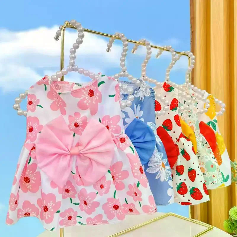 Floral Pet Princess Dress – Soft Breathable Dog & Cat Skirt Pet Costume Dress Axl