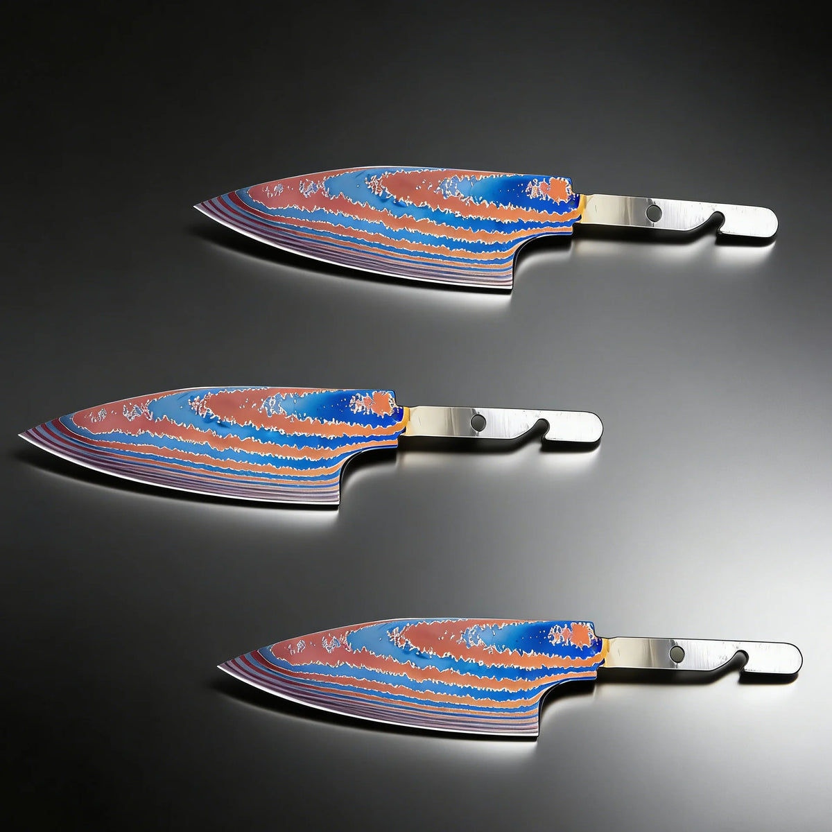 Hand Forged Titanium Damascus Blank Blade Fruit Knife – No Handle Blank Blade Knife Axl