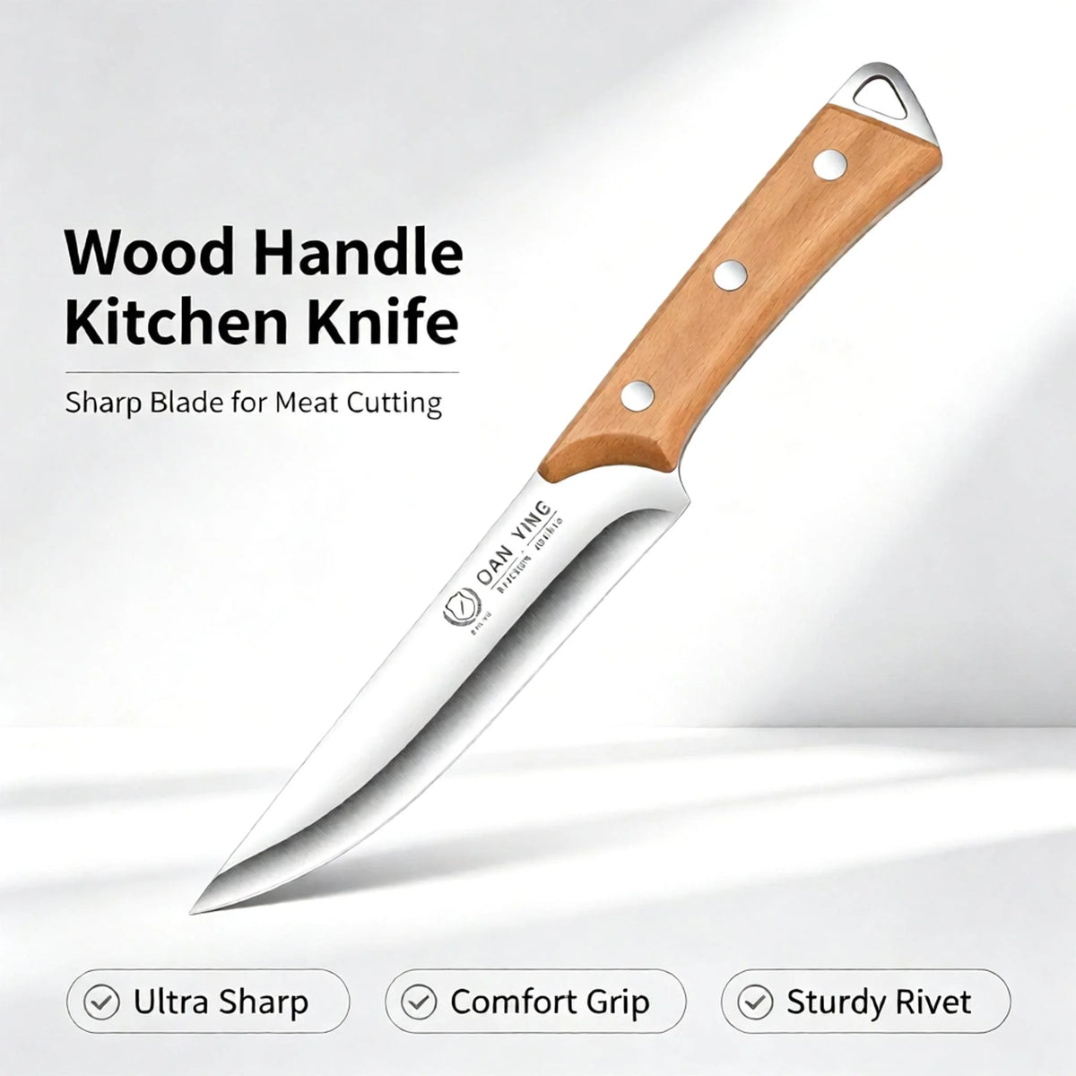Stainless Steel Fillet & Boning Knife – Wood Handle Chef Knife Kitchen Knife Axl 1pcs