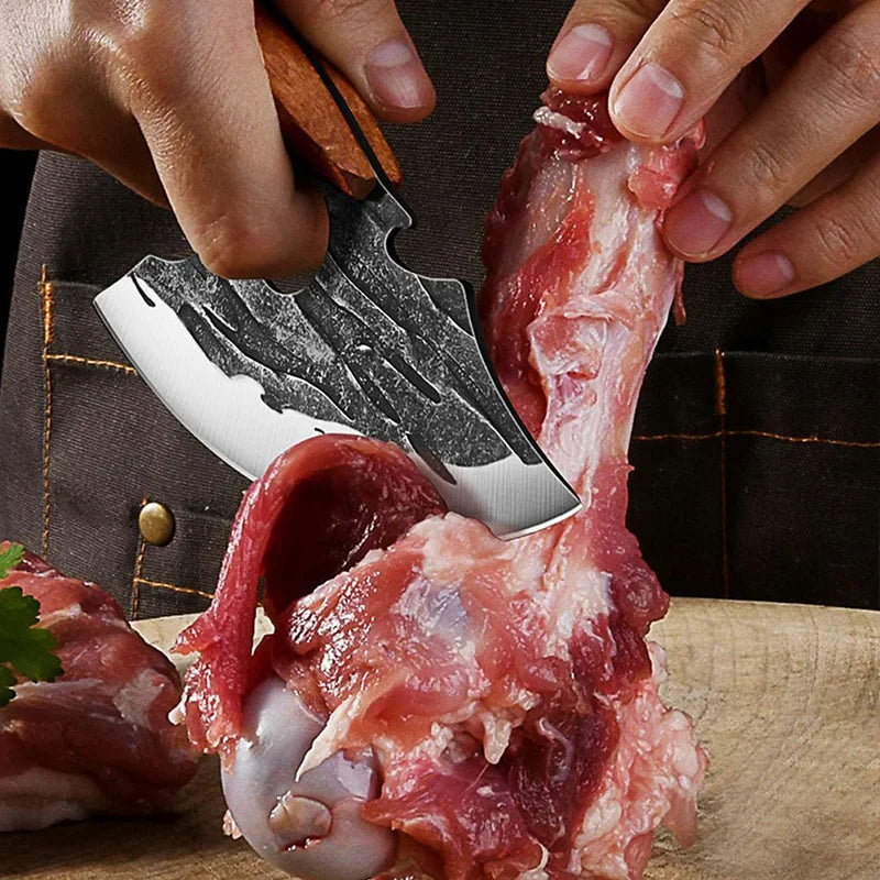 InLeung Hand-Forged Boning Knife – Meat Cleaver Chef Knife Chef Cleaver Knife Axl