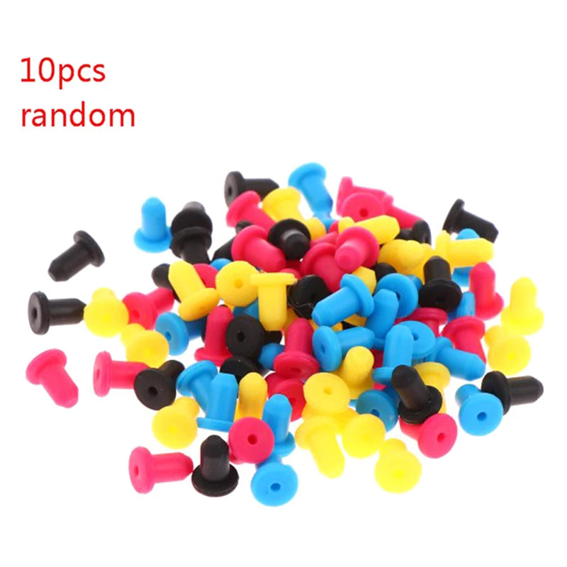10-Pack 4mm Silicone Rubber Seal Plugs for Ink Printers Printer Accessories Axl one size No plug