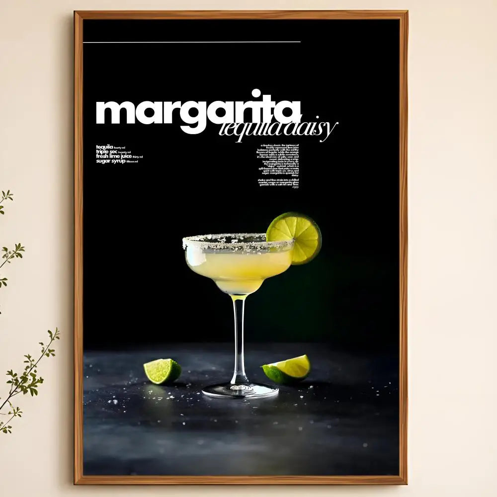 Cocktail Margarita Wall Poster – Self-Adhesive Waterproof Art Decorative Wall Poster Axl White15 50X70cmNoframe