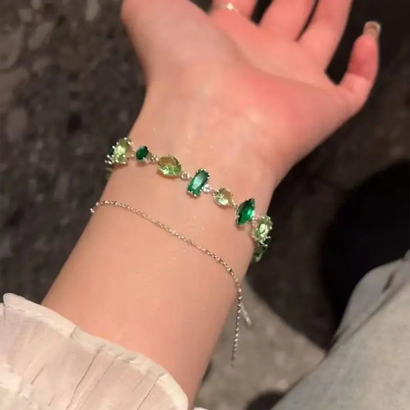 Colorful Crystal Zirconia Bracelet – Korean Style Women's Jewelry Fashion Bracelet Axl