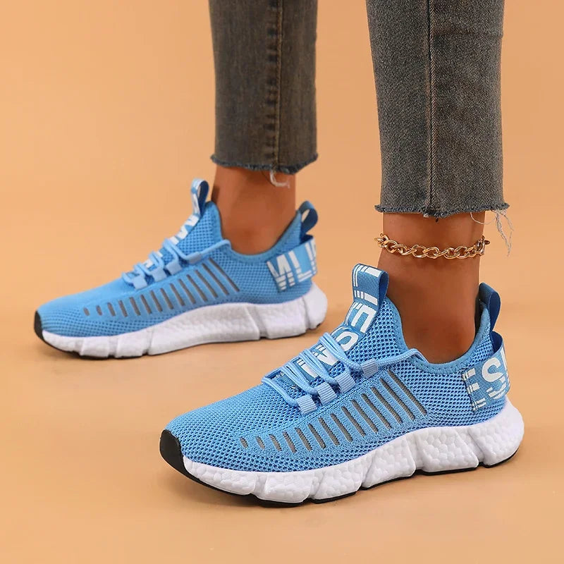 AZGB Women's Breathable Mesh Walking Shoes – Lace-Up Comfort Women's Walking Shoes Axl