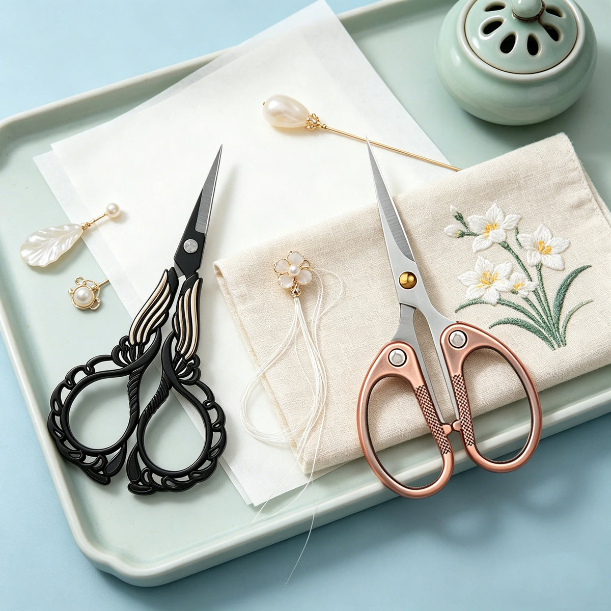 Small Stainless Steel Scissors – Embroidery, Sewing & DIY Craft Scissors Axl Scissors-2PCS
