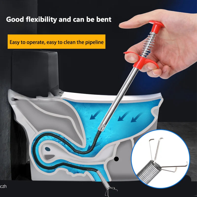60cm Flexible Drain Snake 4-Claw Clog Remover & Pickup Tool Drain Snake Tool Axl