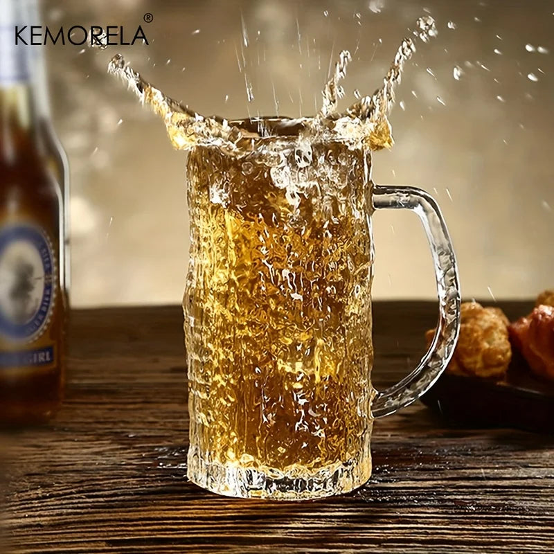 KEMORELA 400ml Frosted Glacier Pint Beer Mugs | Bar Grade Glass Beer Pint Mugs Axl