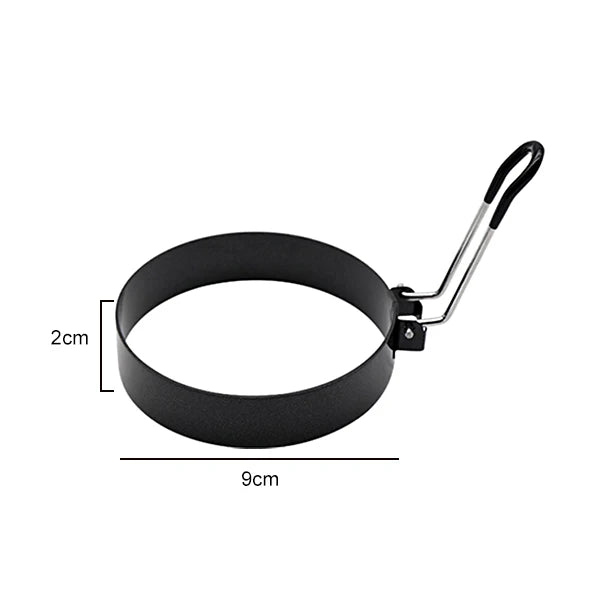 Stainless Steel Egg & Pancake Ring Molds – 4-Size Nonstick Set Egg & Pancake Rings Axl Black 3.5inch