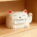 Lucky Cat Tissue Box – Cute Desktop Organizer & Paper Dispenser Tissue Box Holder Axl A