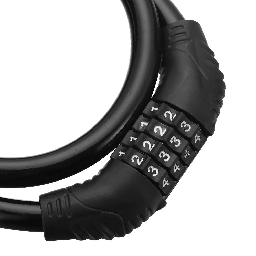 60cm Steel Cable Bike Lock – 4-Digit Combination Padlock Bicycle Cable Lock Axl