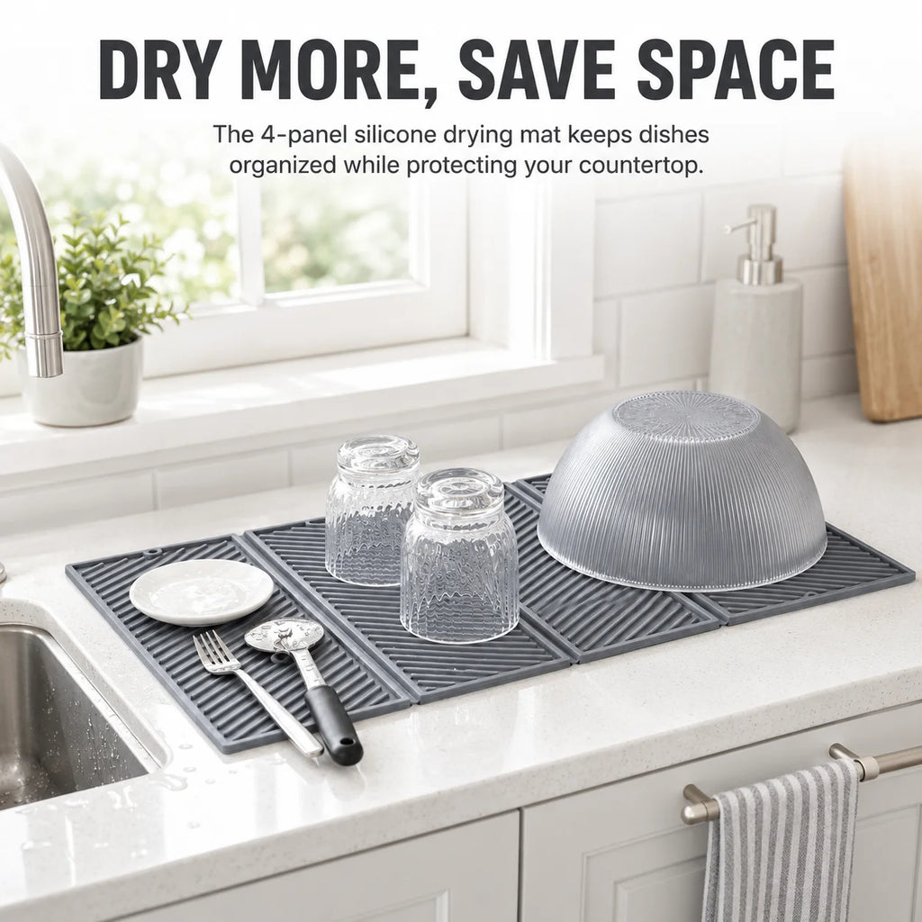 Foldable Silicone Dish Drying Mat – Non-Slip & Heat Resistant Dish Drying Mat Axl