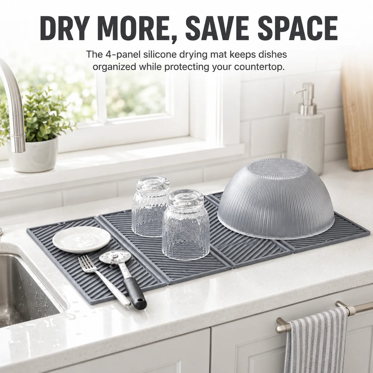 Foldable Silicone Dish Drying Mat – Non-Slip & Heat Resistant Dish Drying Mat Axl