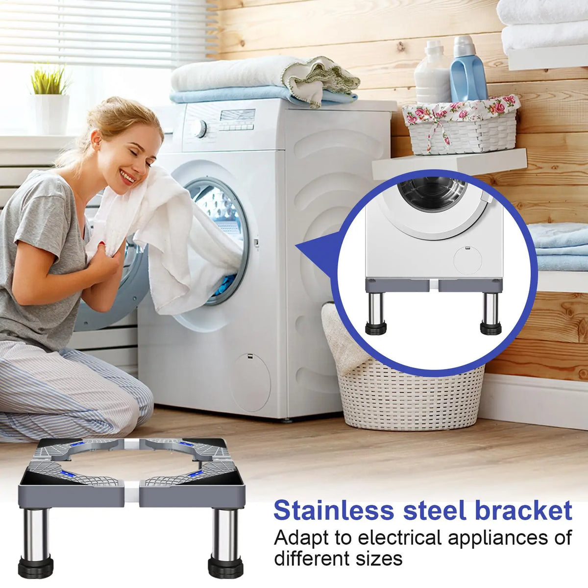 Heavy Duty Stainless Steel Washer & Appliance Pedestal Stand Appliance Pedestal Stand Axl Default Title