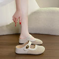 Women's Flat Ballet Mary Jane Shoes – Buckle Round Toe Ballet Flat Shoes Axl 35 Beige