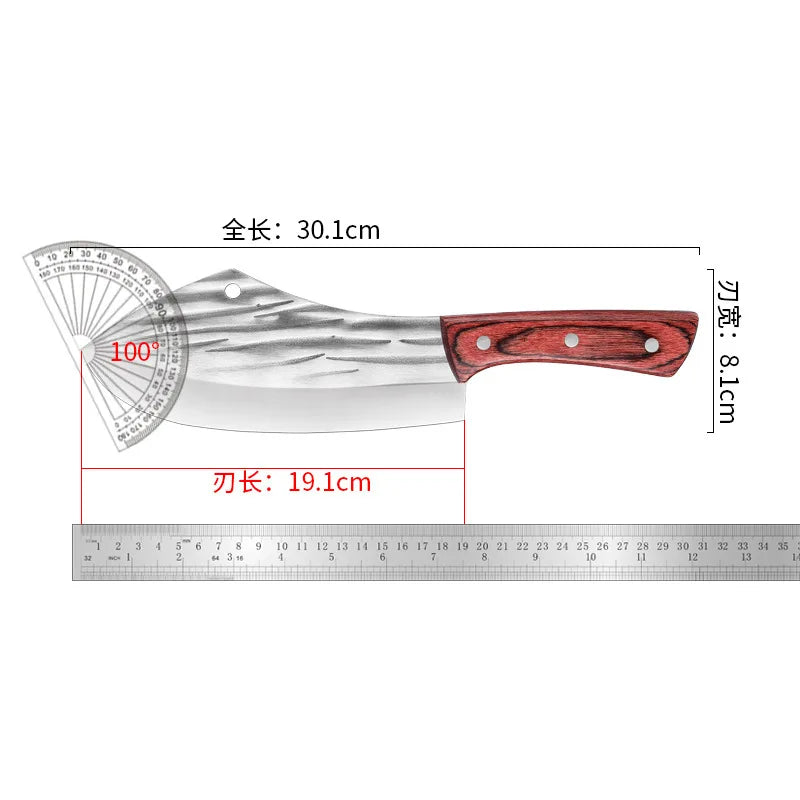 Forged Stainless Steel Cleaver Knife – Wood Handle Butcher Kitchen Cleaver Knife Axl