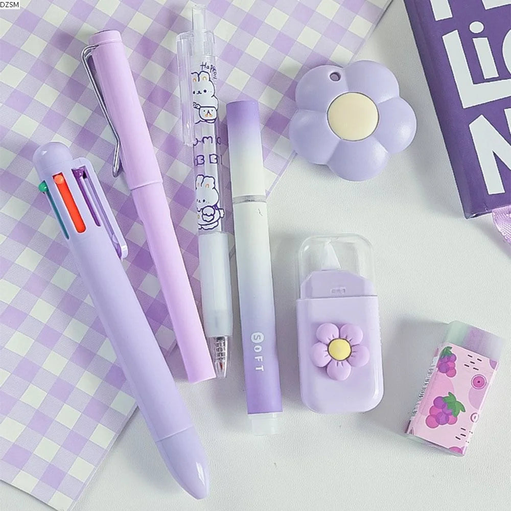 6-Piece Cartoon School Stationery Set – 6 Color Ballpoint Pens School Stationery Set Axl